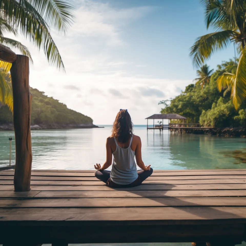 Grupo diverso em sessão de meditação conjunta